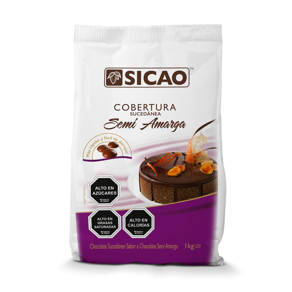 COBERTURA SICAO SEMI AMARGO 1 KG baño , molde, chocola negro La casa costa