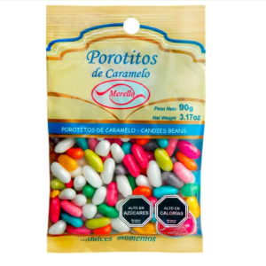 Porotitos de Caramelo Merello 90 grs la casa costa , lacascosta.cl