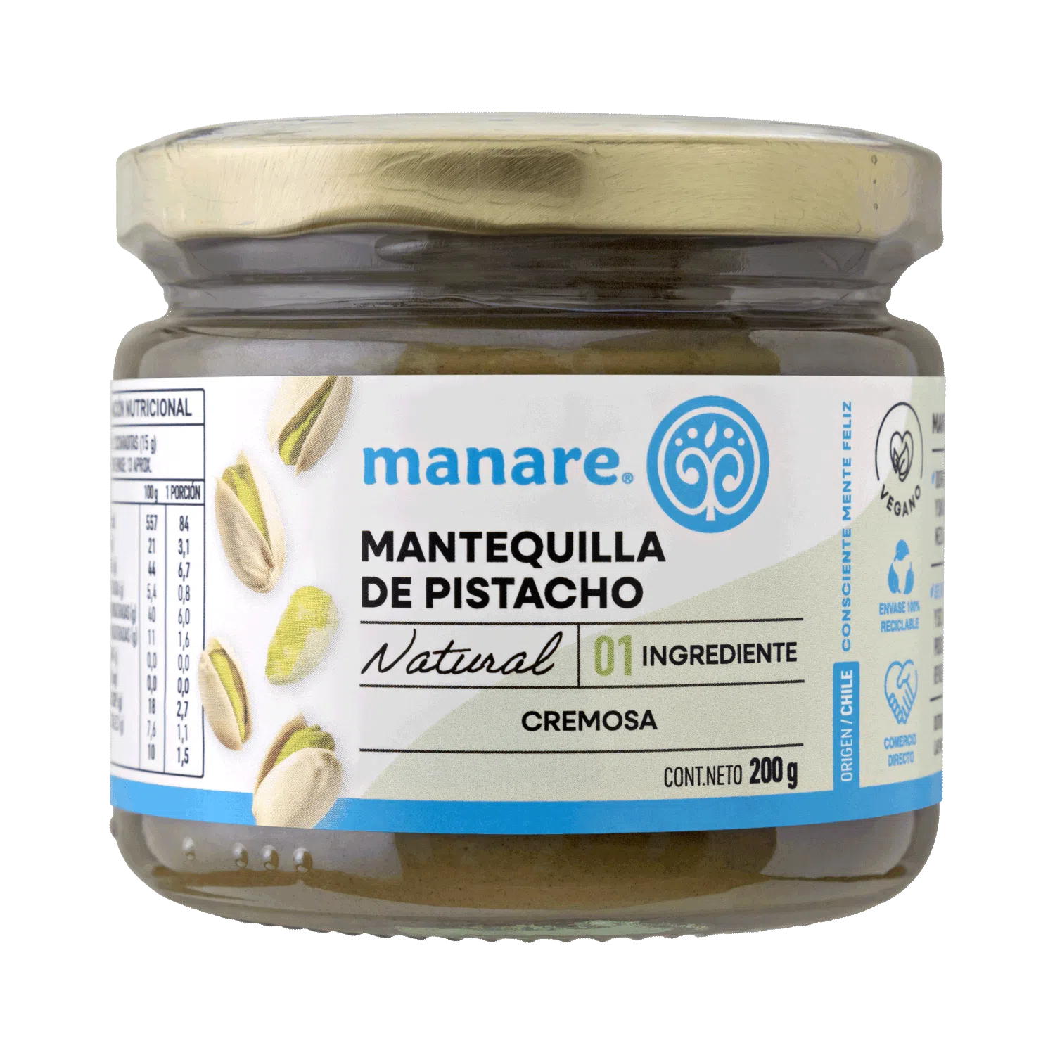 Mantequilla de Pistacho 200g Manare la Casa Costa
