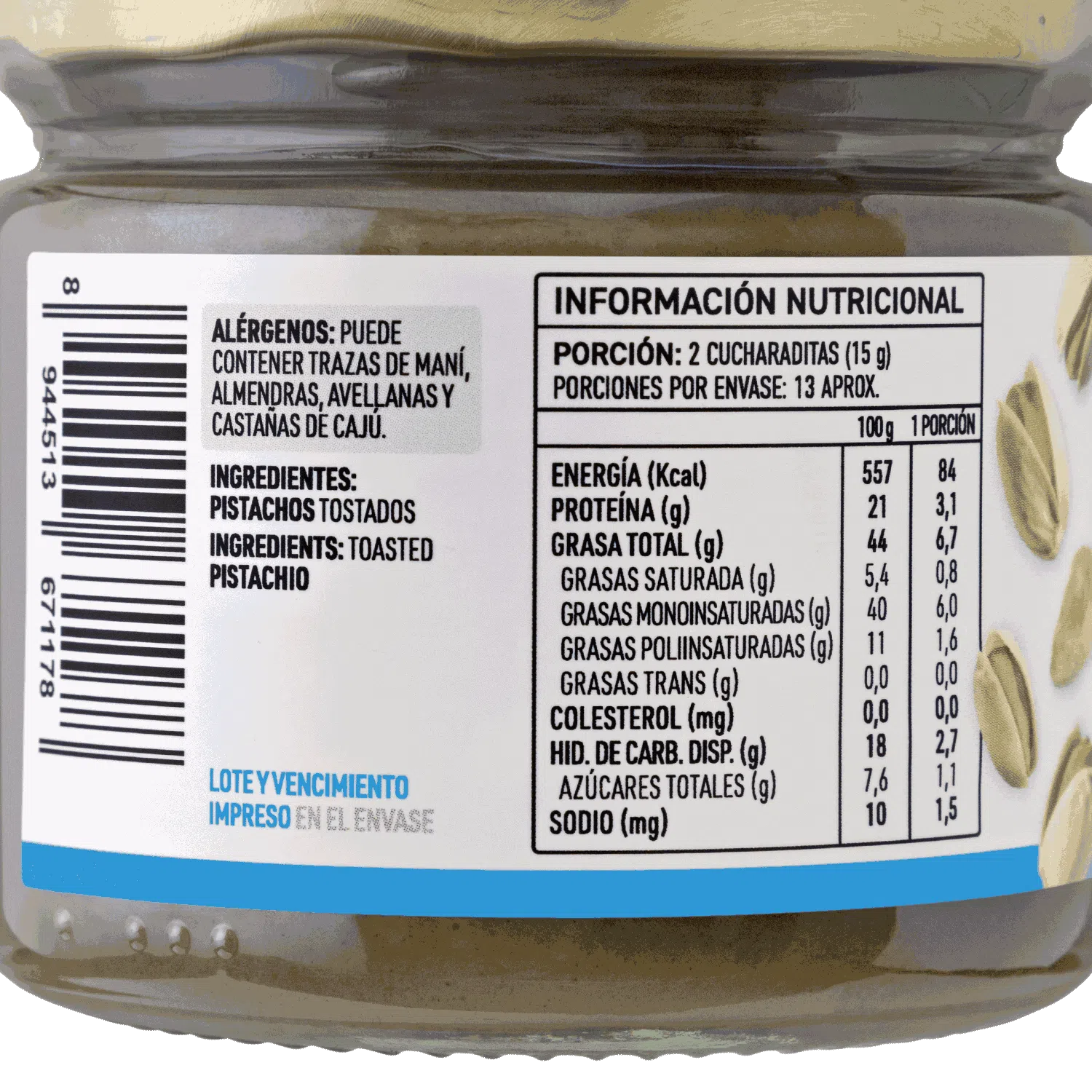 Mantequilla de Pistacho 200g Manare la Casa Costa