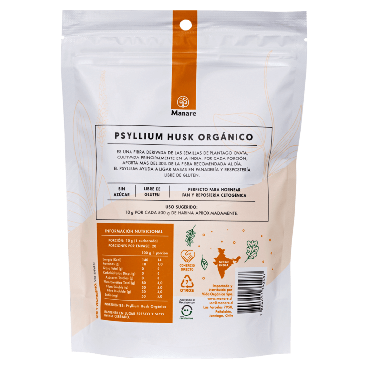 Psyllium Husk Orgánico 200g Casa Costa